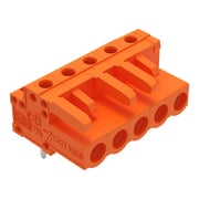 WAGO - Leiterplattensteckverbinder THT-Federleiste abgewink. 232-265 Maß 5,08mm,orange − 100 Stück