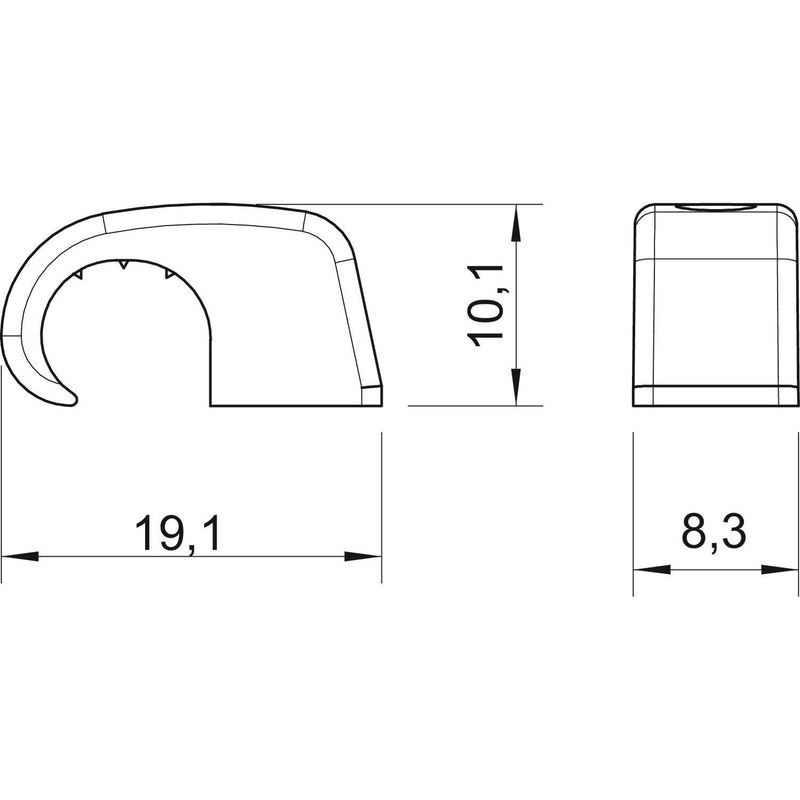 OBO Bettermann - Nagelschelle (für Kabel) Haft-Clip o.Nagel 4040 SP − 200 Stück