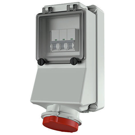 Mennekes - CEE-Steckdose abschaltbar, abgesichert (IEC 60309) Wanddose 5016 32A,5p,6h,400V,IP44