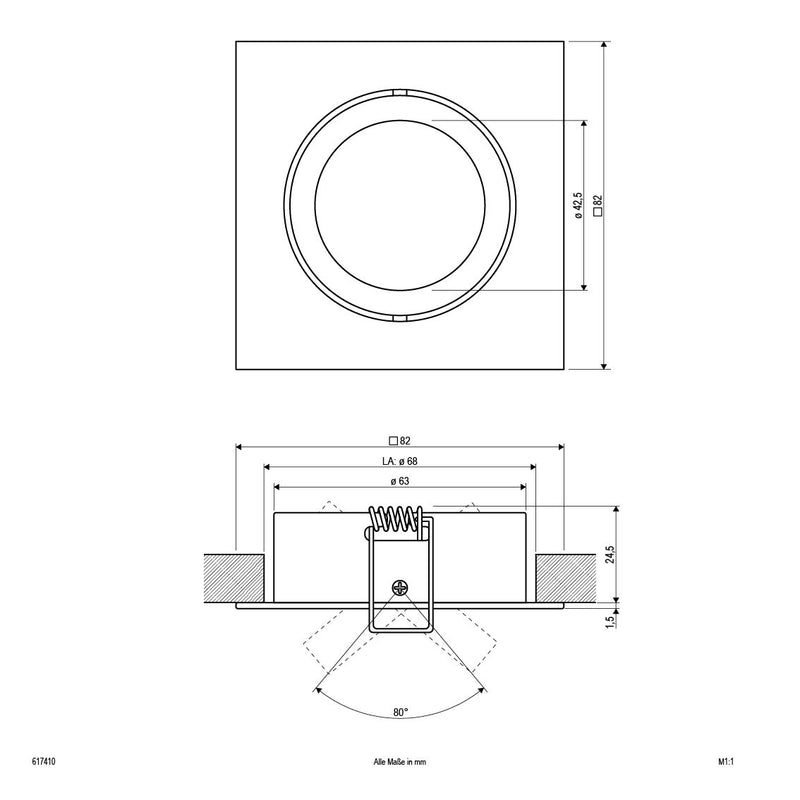 EVN Lichttechnik - Downlight/Strahler/Flutlicht NV-Einbauleuchte eds 617 410 12V GX5,3 50W