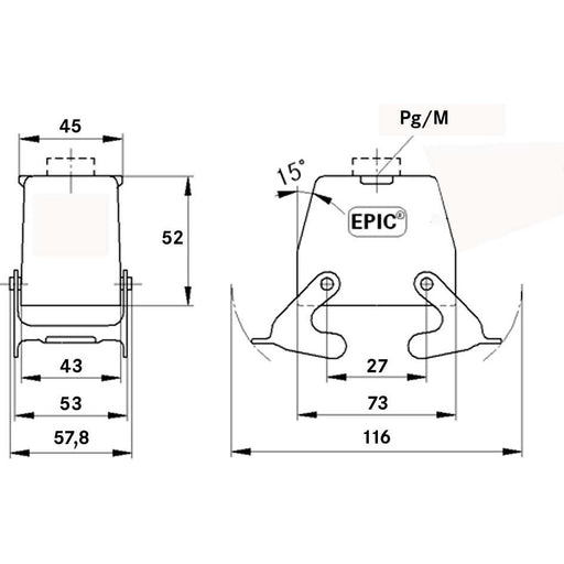 Lapp Zubehör - Gehäuse für Rechtecksteckverbinder EPIC-H-B-10-TGB-M25 H-B 10 TGB M25 − 10 Stück