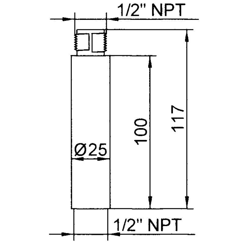 Grothe - Signalsäulenelement, Rohr Verlängerungsrohr KSZ 8603 100mm, sw