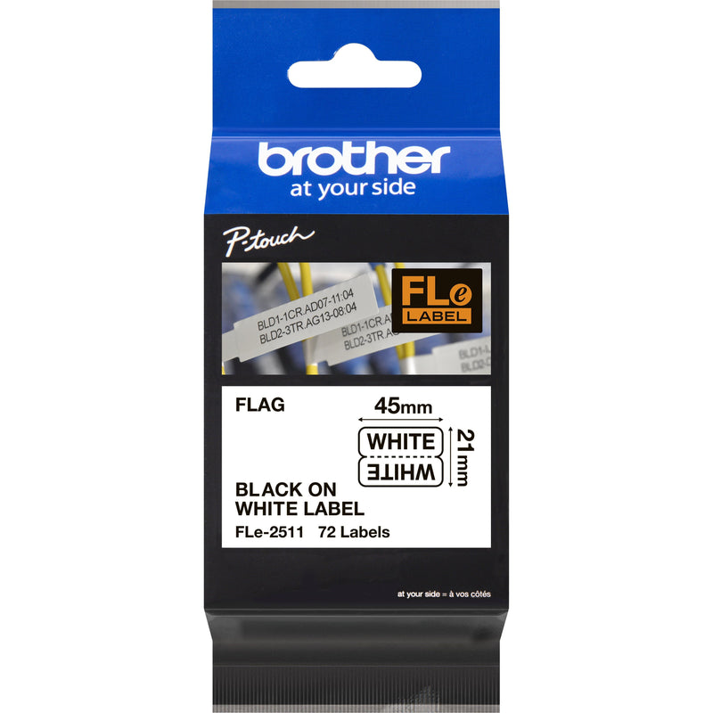 Brother - Schriftband Etiketten 21x45mm FLe-2511 ws/sw 72St/Kassette