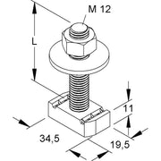 Niedax - Hammerkopfschraube M12 HMZ M12/30 F Länge 30mm − 50 Stück