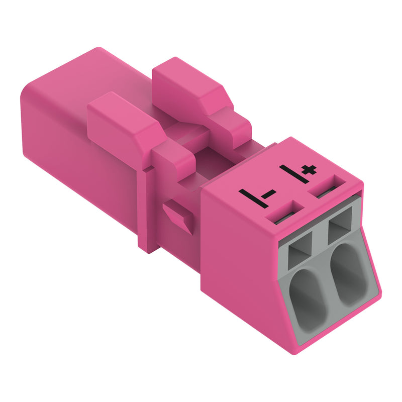 WAGO - Steckverbinder für steckbare Gebäudeinstallation Stecker 2-polig 890-292/080-000 pink − 50 Stück