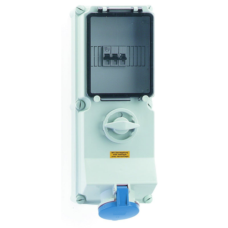 Bals Elektrotech - CEE-Steckdose abschaltbar, abgesichert (IEC 60309) Wandsteckdose abschaltbar 17532 verriegelt abgesich