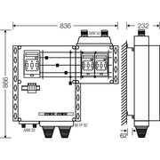 Hensel - Sicherungslasttrennschalter mit Gehäuse Mi-Hauptleitungsverteiler Mi HV 6152 S 2x3xNH00 125A 5-pol