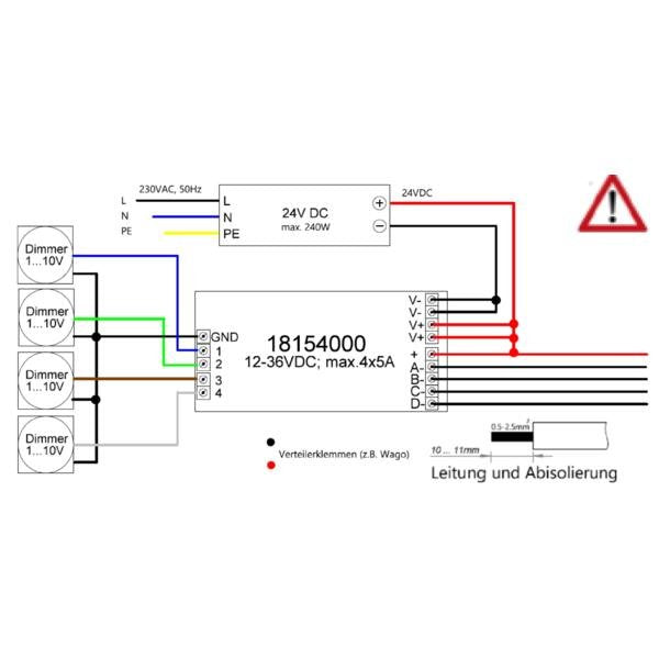 Brumberg Leuchten - LED-Betriebsgerät LED-Dimmer 18164000 4-Kanal 1-10V