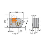 WAGO - Leiterplattenklemme Anreihbare Leiterplattenk. 742-101 2,5 mm²,grau − 96 Stück