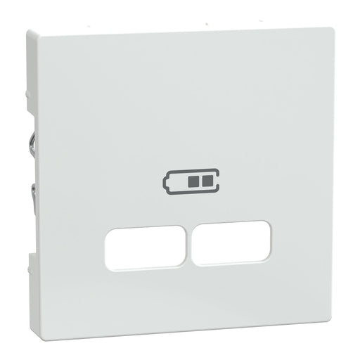 Merten - Einsatz/Abdeckung für Kommunikationstechnik Zentralplatte MEG4367-0325 ws/glanzf.USB Lade