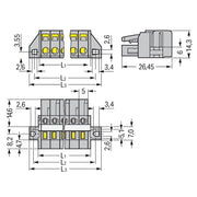 WAGO - Kabelsteckverbinder für Leiterplattensteckverbinder 1-Leiter-Federleiste 231-121/027-000 CAGECLAMP,2,5 mm²,gr − 10 Stück