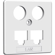 Homeway - Multi-Einsatz/Abdeckung für Daten- und Kommunikations-Anschlusstechnik Zentralplatte HAXHSE-G0401-C021 TV+LAN/LAN 50x50mm