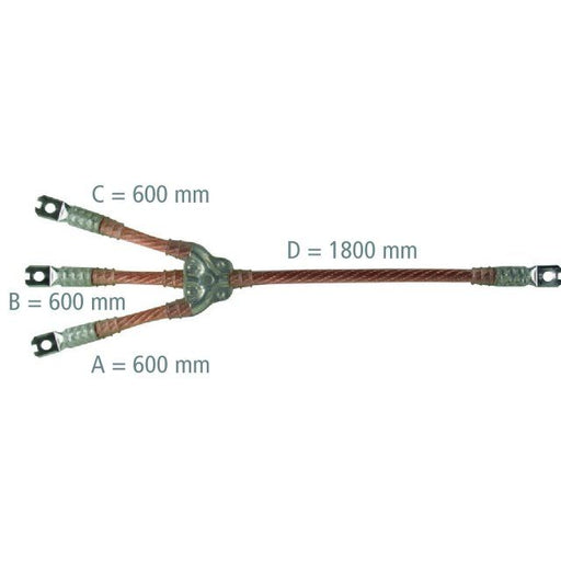 DEHN - Erdungs- und Kurzschließvorrichtung Erdungs-u. Kurzschließseil EKV3+0 150 G VG3V6T2 3-polig 150mm2