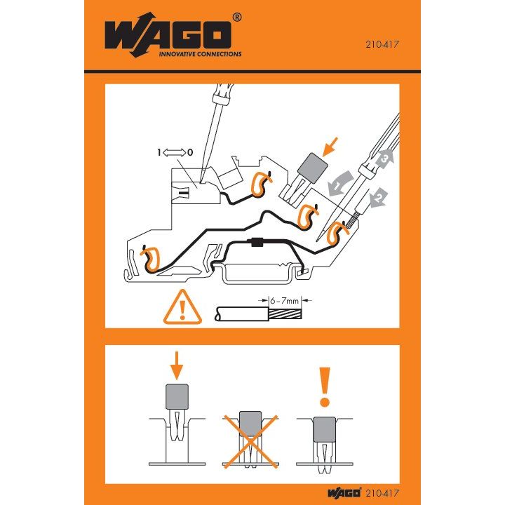 WAGO - Warn-/Hinweisschild Handhabungsaufkleber 210-417 − 100 Stück