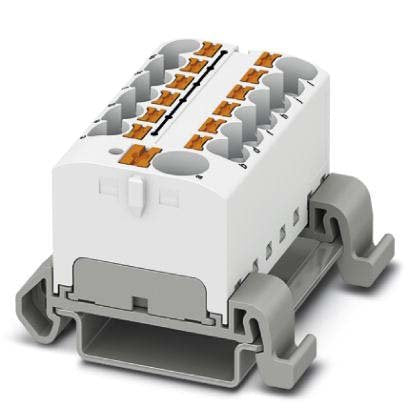 Phoenix Contact - Durchgangs-Reihenklemme Verteilerblock PTFIX10/12X4-NS35AWH − 8 Stück