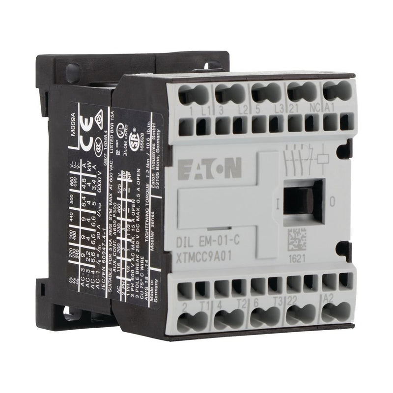 Eaton - Leistungsschütz zum Schalten von Wechselstrom Leistungsschütz DILEM-01-G-C(24VDC) AC-3/400V:4kW,3p DC