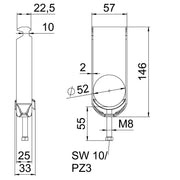 OBO Bettermann - Bügelschelle BS-H2-M-52 A2 2-fach − 25 Stück
