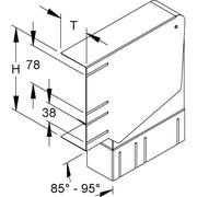 Niedax - Flachwinkel für Geräteeinbaukanal GK-Vertikaleck 90Gr. DKVVU 170-78T60 L 170x61mm