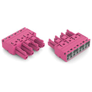 WAGO - Steckverbinder für steckbare Gebäudeinstallation Buchse 4-polig 770-284/081-000 Kod. B,pink − 50 Stück