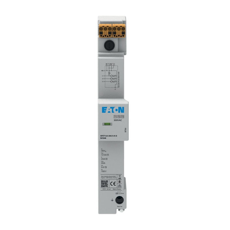 Eaton - Kombi-Ableiter für Energietechnik Überspannungsableiter SPZT123-300/3-H-S f.40mm Sammelschiene
