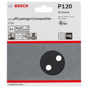 Bosch - Schleifpapier/Schleifvlies PRO F355 Schleifblatt, 115 2608605559 mm, 120, 5-tlg