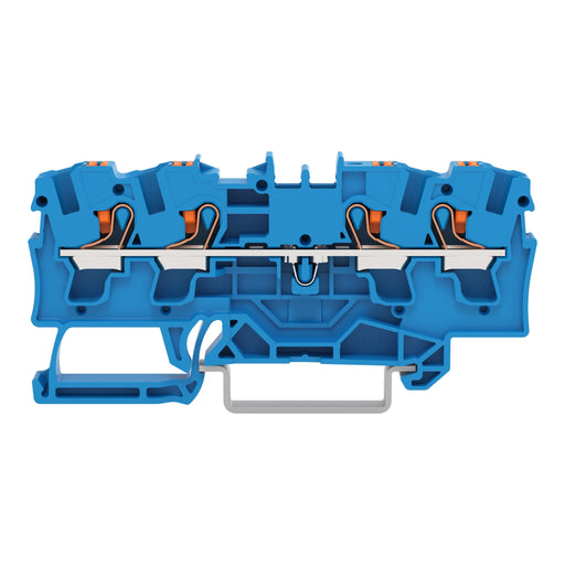 WAGO GmbH & Co. KG - Durchgangs-Reihenklemme 4-Leiter-Durchgangsklemme 2204-1404 4qmm, blau − 50 Stück