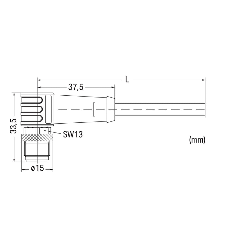 WAGO - Patchkabel Kupfer Industrie ETHERNET-Leitung M12D-St. 756-1202/060-020 winklig,4-polig,grün − 1 Stück
