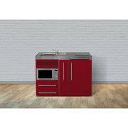 Stengel - Mini-Küche Miniküche Premiumline MPMBR120AKSMWIKFreBl Bordeauxrot