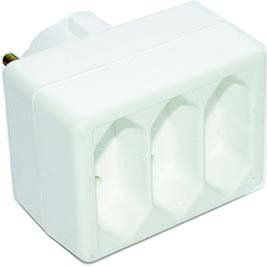 E+P Elektrik - Stecker/Kupplung ohne Schutzkontakt Dreifachstecker EA 3 LOSE ws