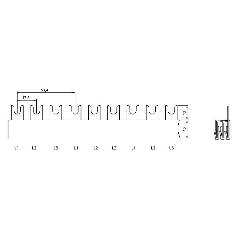 FTG Göhringer - Phasenschiene Sammelschiene 700/16 − 100 Stück