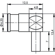 Telegärtner - Koax-Steckverbinder SMB-Kabelwinkelbuchse cr 100024865 AU, G3 (RG178B/U) − 5 Stück