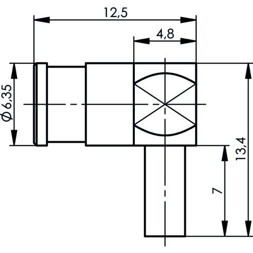 Telegärtner - Koax-Steckverbinder SMB-Kabelwinkelbuchse cr 100024865 AU, G3 (RG178B/U) − 5 Stück
