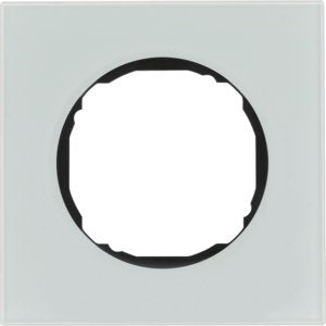 Berker - Abdeckrahmen Rahmen 1-fach 10112609 flach Glas polarweiß