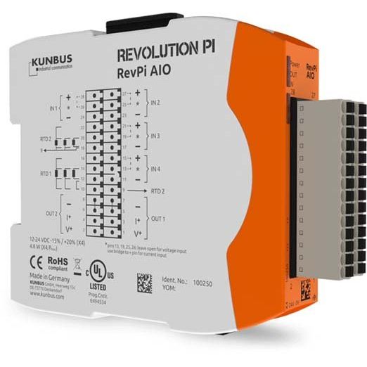 KUNBUS - SPS-Analoges Ein-/Ausgangs-Modul RevPi AIO PR100250 − 1 Stück