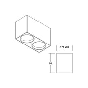 Brumberg Leuchten - Downlight/Strahler/Flutlicht Anbaumodul rechteckig 45125550 2-fach