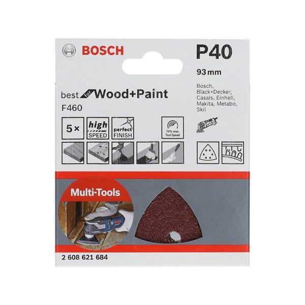 Bosch - Schleifpapier/Schleifvlies PRO F460 Schleifblatt, 93 2608621684 x 93 mm, G40, 5-tlg
