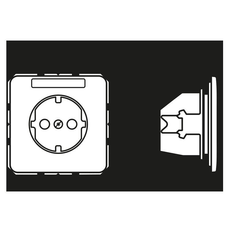 Jung - Steckdose SCHUKO-Steckdose 16A 250V CD 1520 BFNA mit Schriftfeld