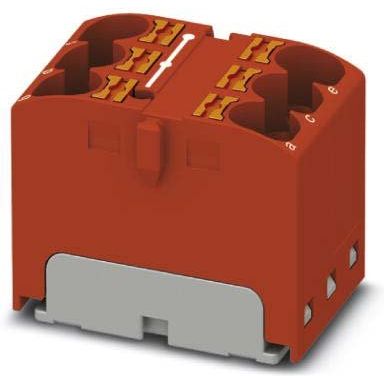 Phoenix Contact - Durchgangs-Reihenklemme Verteilerblock PTFIX 6X4 RD 6p, 0,2-6qmm, rot − 10 Stück
