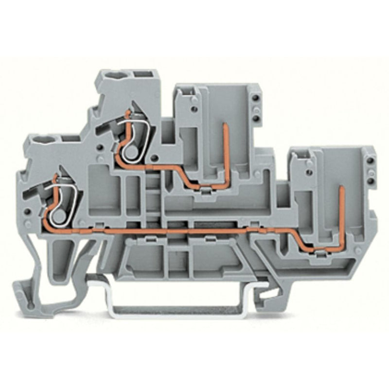 WAGO - Durchgangs-Reihenklemme 1Leiter/1PinDoppelstockkl. 870-102 2,5 mm²,grau − 50 Stück