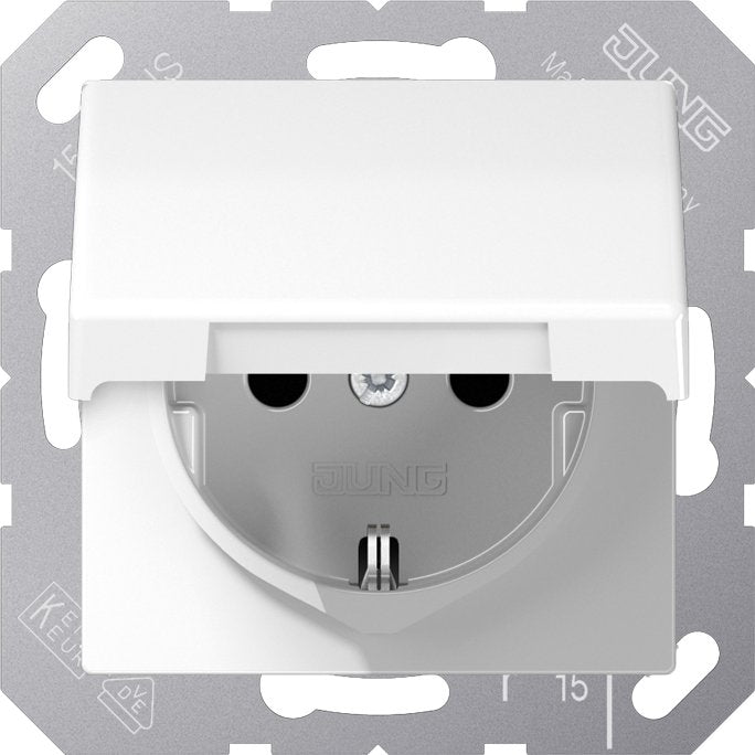 Jung - Steckdose SCHUKO-Steckdose 16A 250V AS 1520 BFKIKL WW Klappdeckel