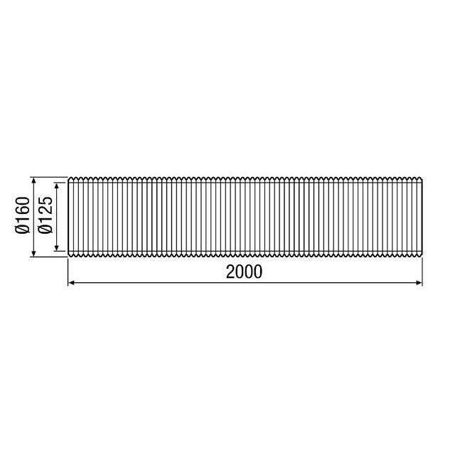 Maico - Luftkanal rund Lüftungsrohr MT-R125 wärmegedämmt  − 1 Stück
