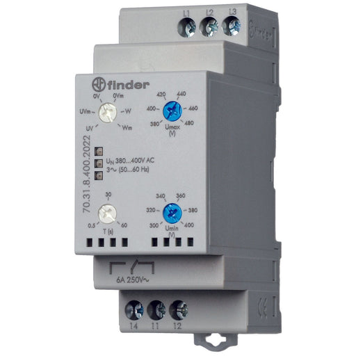 Finder - Phasenüberwachungsgerät 3-Phasenüberwachung 70.31.8.400.2022 380-415 V AC
