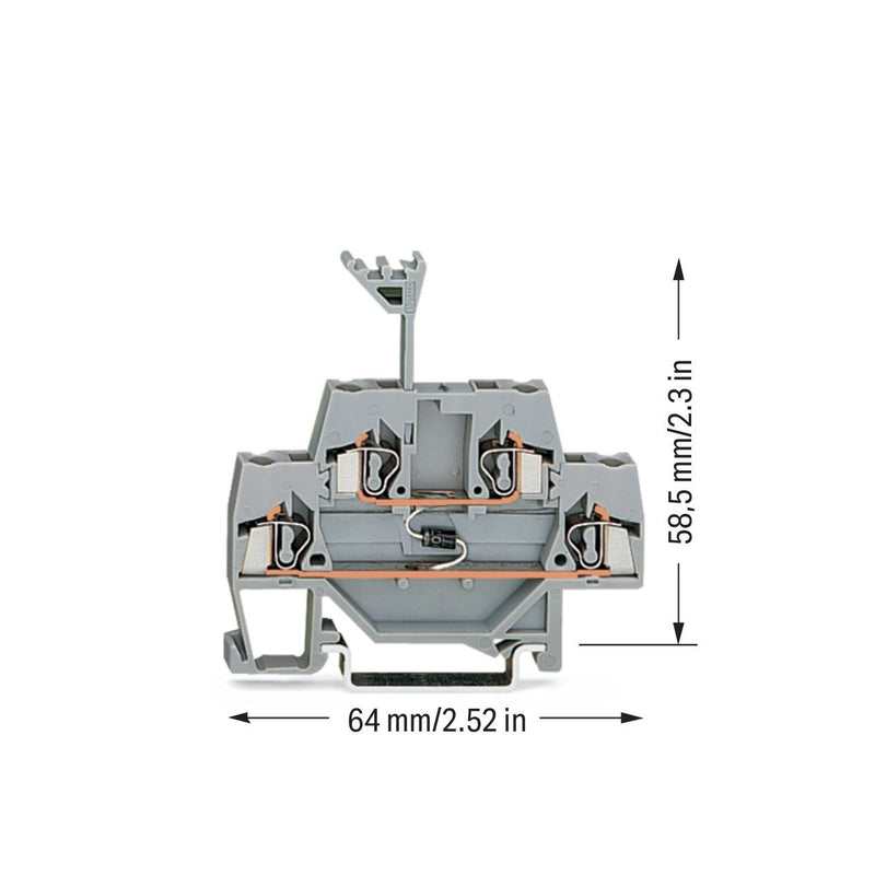 WAGO - Bauelement-Reihenklemme Bauelementklemme 280-940/281-410 Diode 1N4007,grau − 50 Stück