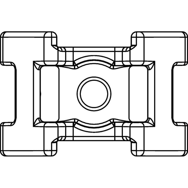 HellermannTyton - Befestigungssockel und -element für Kabelbinder Kabelhalter S2CM25 − 500 Stück