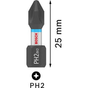 Bosch - Bit-Set PRO Phillips Impact Bit, 2607002803 PH2 25 mm Display 10