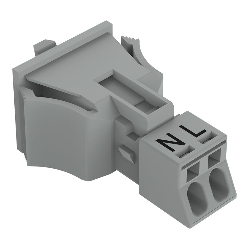 WAGO - Geräteanschluss für steckbare Gebäudeinstallation Snap-In-Stecker 890-752/060-000 2-polig,Kod. B,grau − 50 Stück