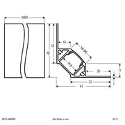 EVN Lichttechnik - Mechanisches Zubehör/Ersatzteile für Leuchten Fliesenprofil APFL3AM300 incl. Abdeckung