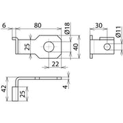 DEHN - Zubehör/Ersatzteile für Überspannungsschutz Informations-/MSR-Technik Anschlussbügel AB EXFS IF1 W 18 D=18mm f.M16 abgewin