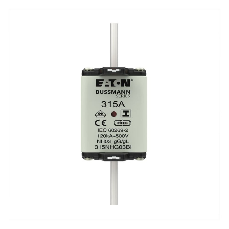 Eaton - Messersicherung Sicherungseinsatz Nieders. 315NHG03BI 315A AC 500V 120kA − 3 Stück