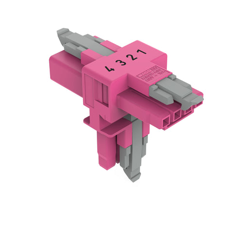 WAGO - Kompaktverteiler für steckbare Gebäudeinstallation T-Verteiler 4-polig 890-1733 Kod. B,pink − 25 Stück